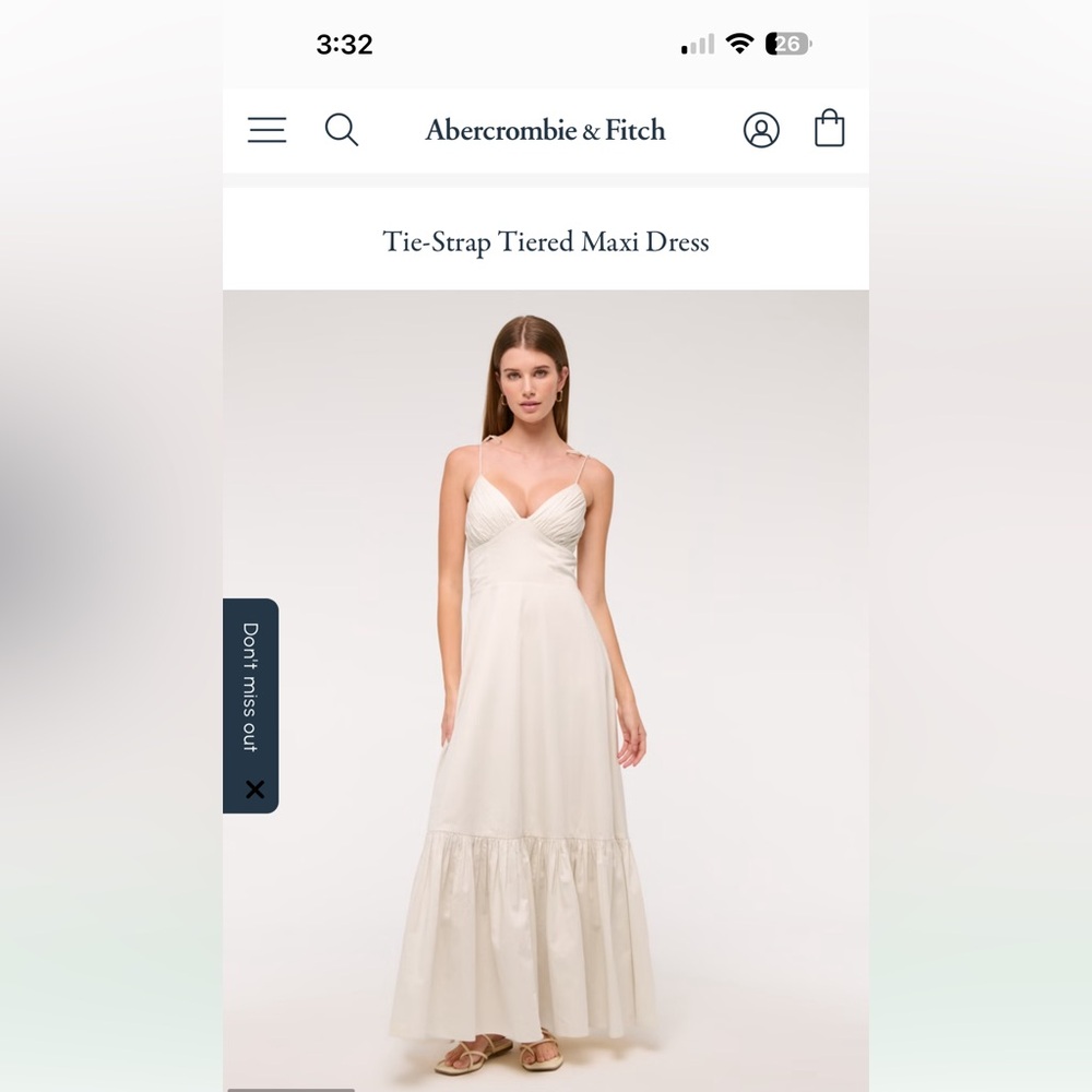 NWT Abercrombie & Fitch Tie-Strap Tiered Maxi Dress  sz M